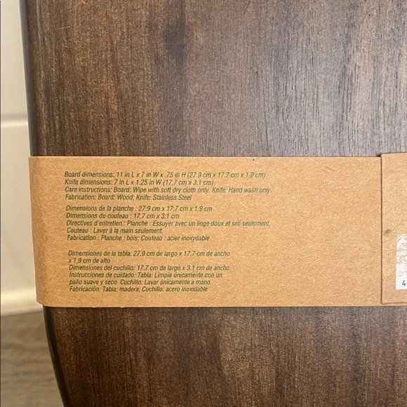 Bee & Willow Autumn Leaves Acacia Wood Serve Board with Knife - NWT - Picture 5 of 6